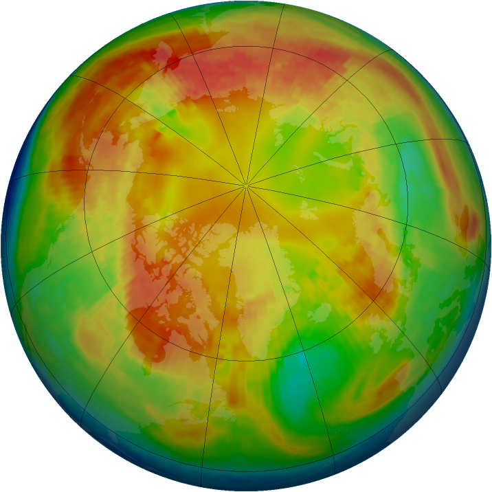 Arctic ozone map for 22 February 2004